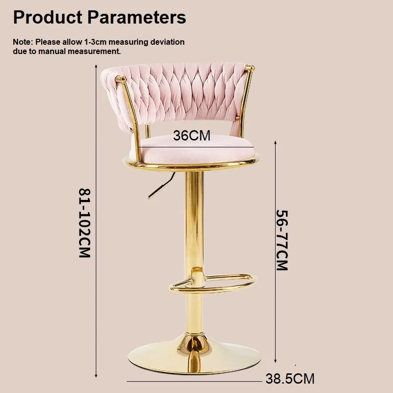 2x Height Adjustable Swivel Bar Stool Velvet Golden Base Barstools Chairs Padded Seat Green