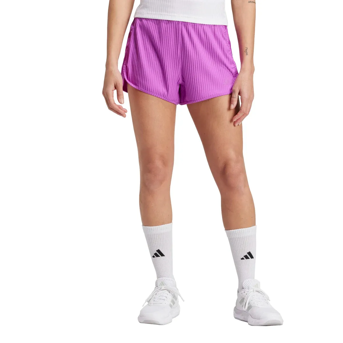 adidas Women's Pacer All Gym High Rise 3-Stripes Shorts