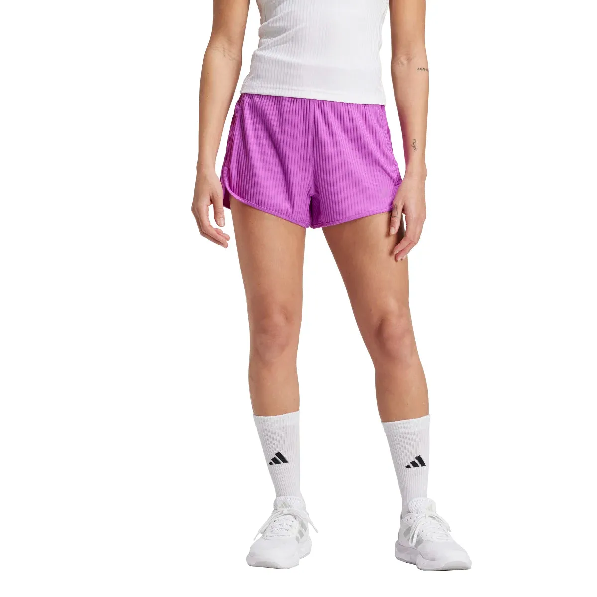 adidas Women's Pacer All Gym High Rise 3-Stripes Shorts