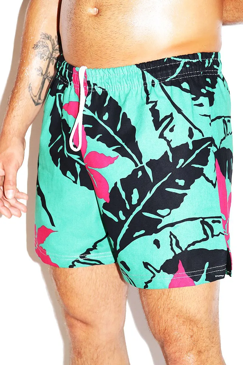 Amazon Jungle Cotton Athletic Shorts- Green