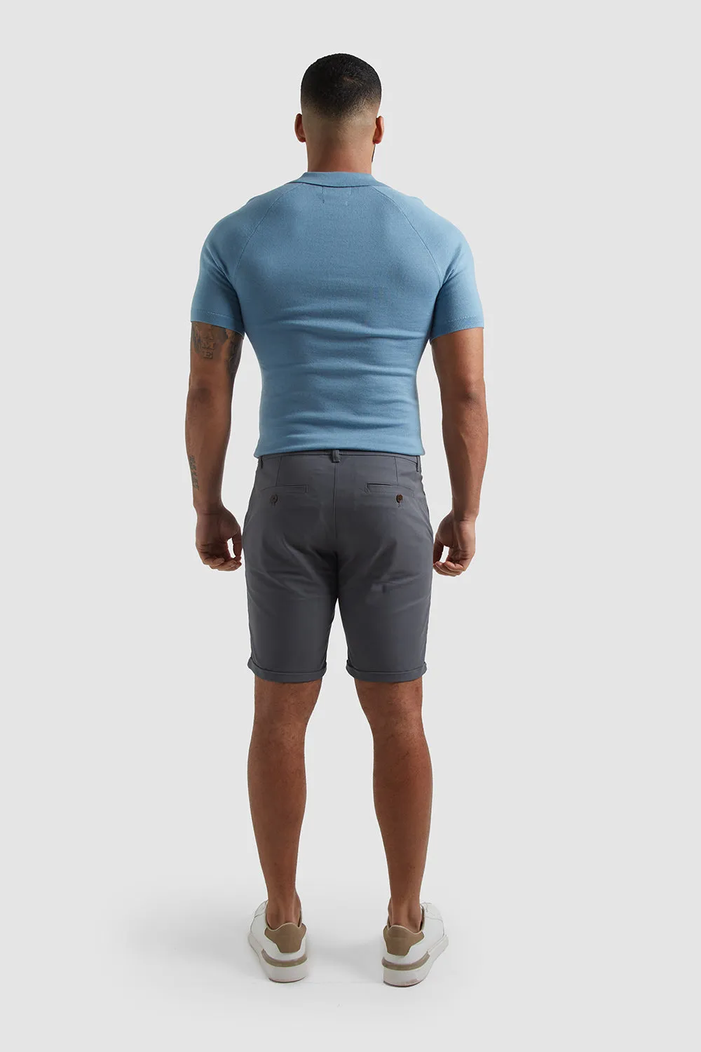 Athletic Fit Chino Shorts in Grey