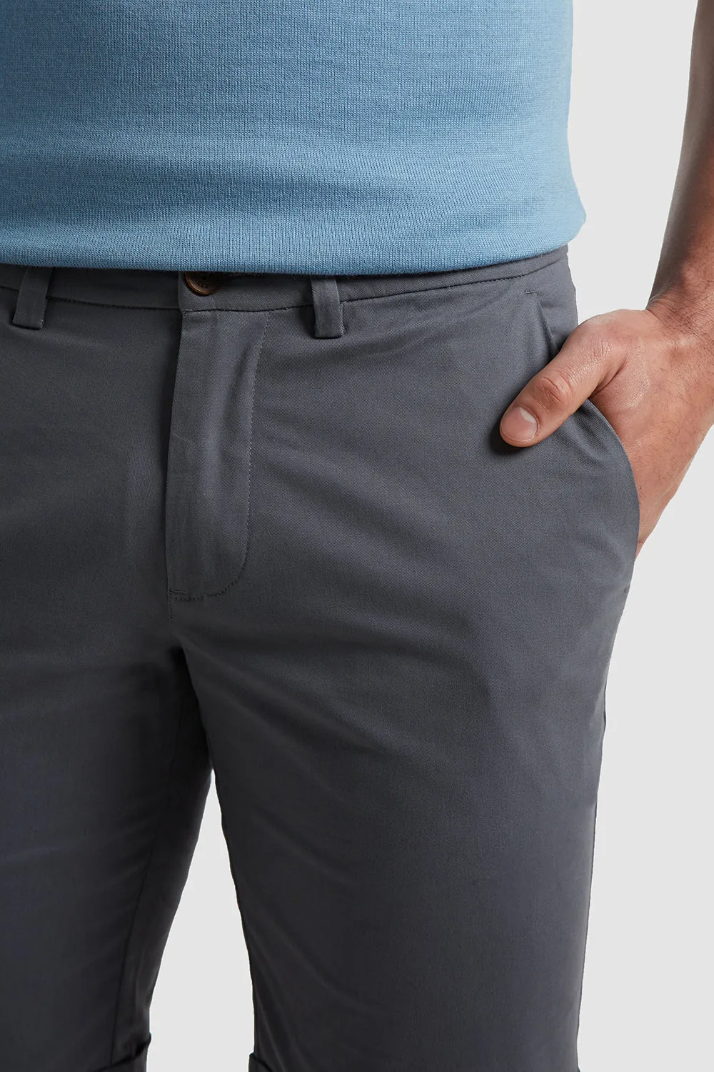 Athletic Fit Chino Shorts in Grey