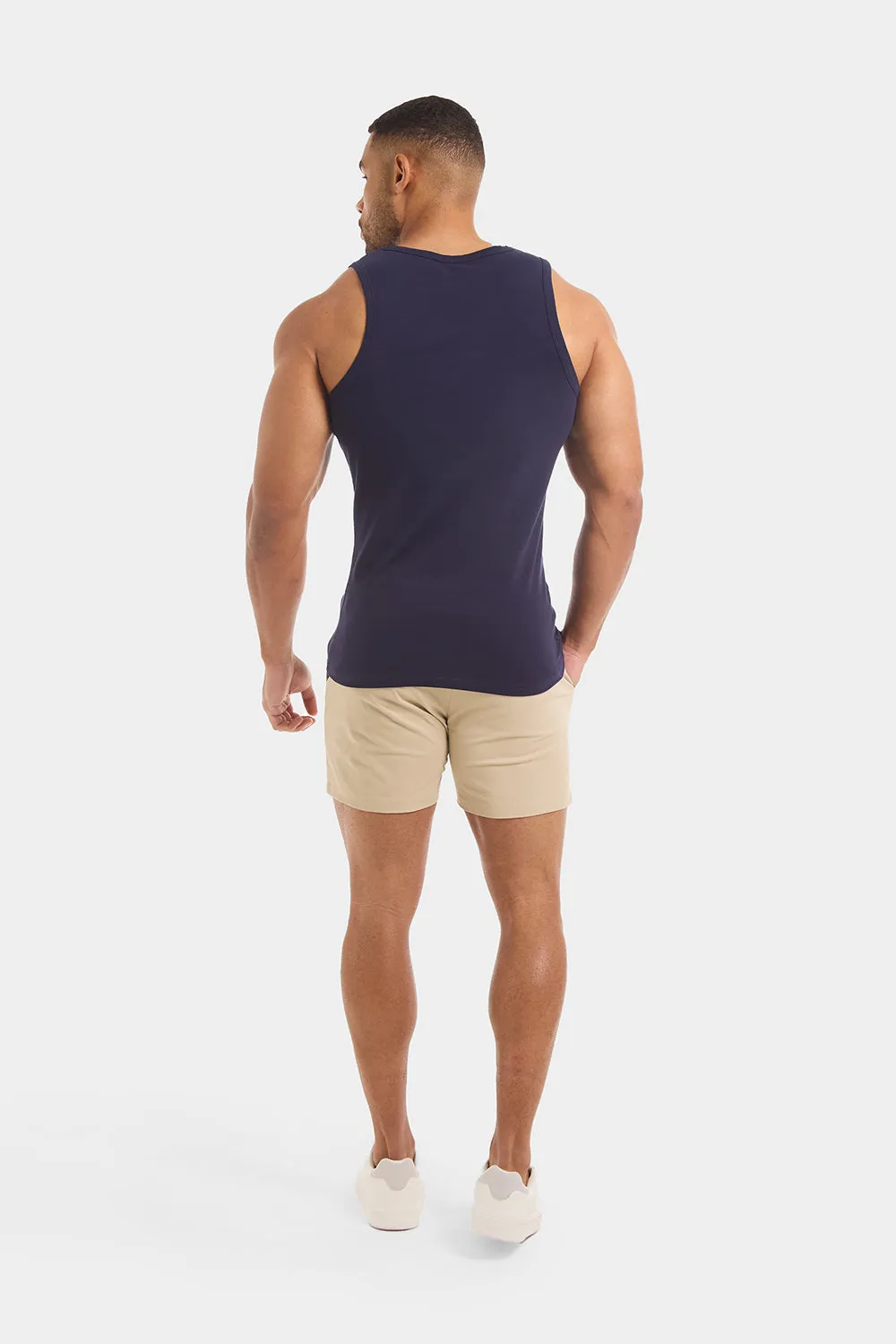 Athletic Fit Drawstring Chino Short 5" in Stone