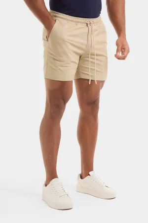 Athletic Fit Drawstring Chino Short 5" in Stone