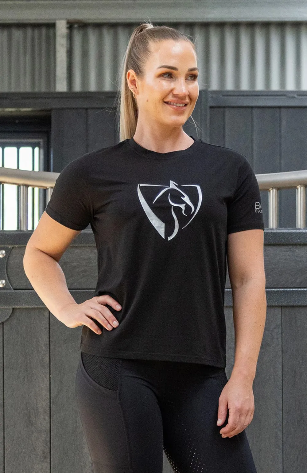 BARE Silver Logo T-Shirt - Black