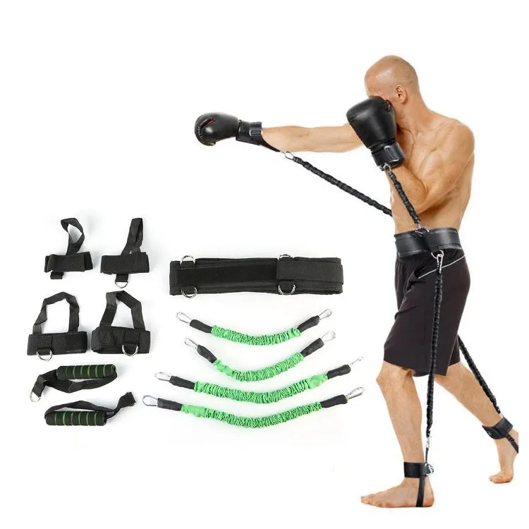 Bounce Trainer Fitness Resistance Band Boxing Suit Latex Tube Tension Rope Leg Waist Trainer, Weight: 140 Pounds(Green)