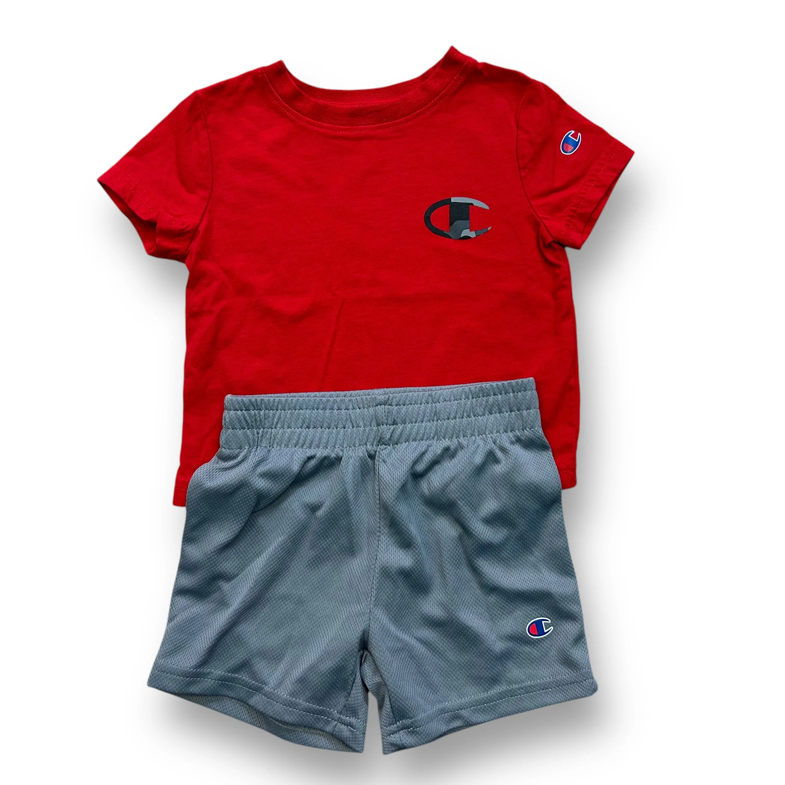 Boys Champion Size 18 Months Red & Gray Athletic Tee and Shorts