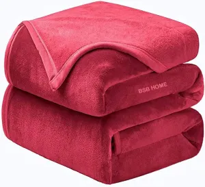 BSB HOME® Mink Blanket for Single Bed 1.4 kg Blanket | Ultrasoft & Lightweight Solid Blanket for Winter & Mild Winter Sofa, Couch - Single, 60x88 inches - 1.4 kg | Maroon or Red