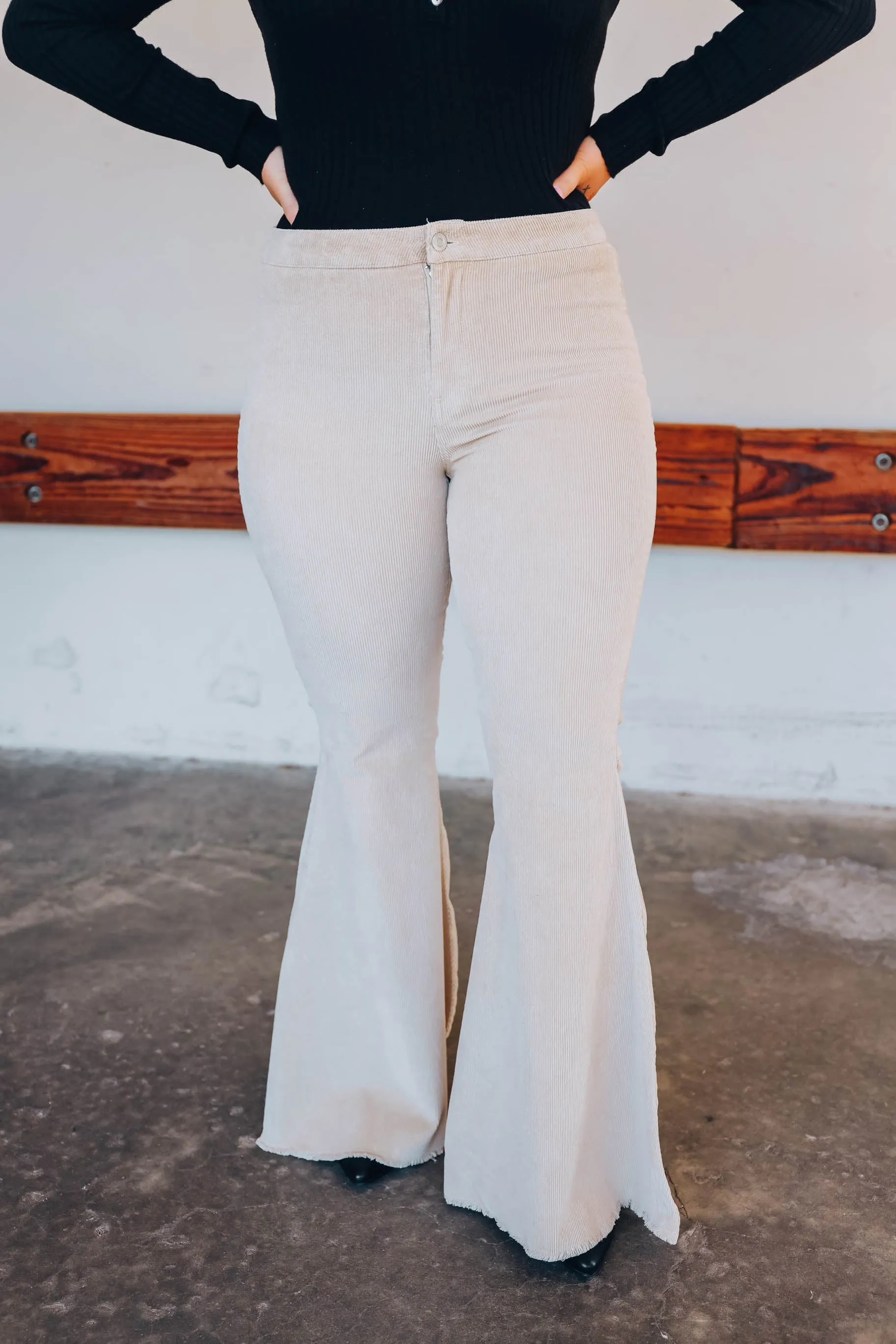 California Flare Corduroy Jeans - Cream