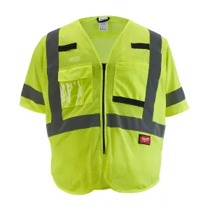 Class 3 High Visibility Yellow Mesh Safety Vest - 4XL/5XL