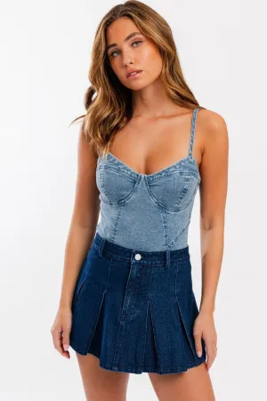 Denim Bustier Bodysuit