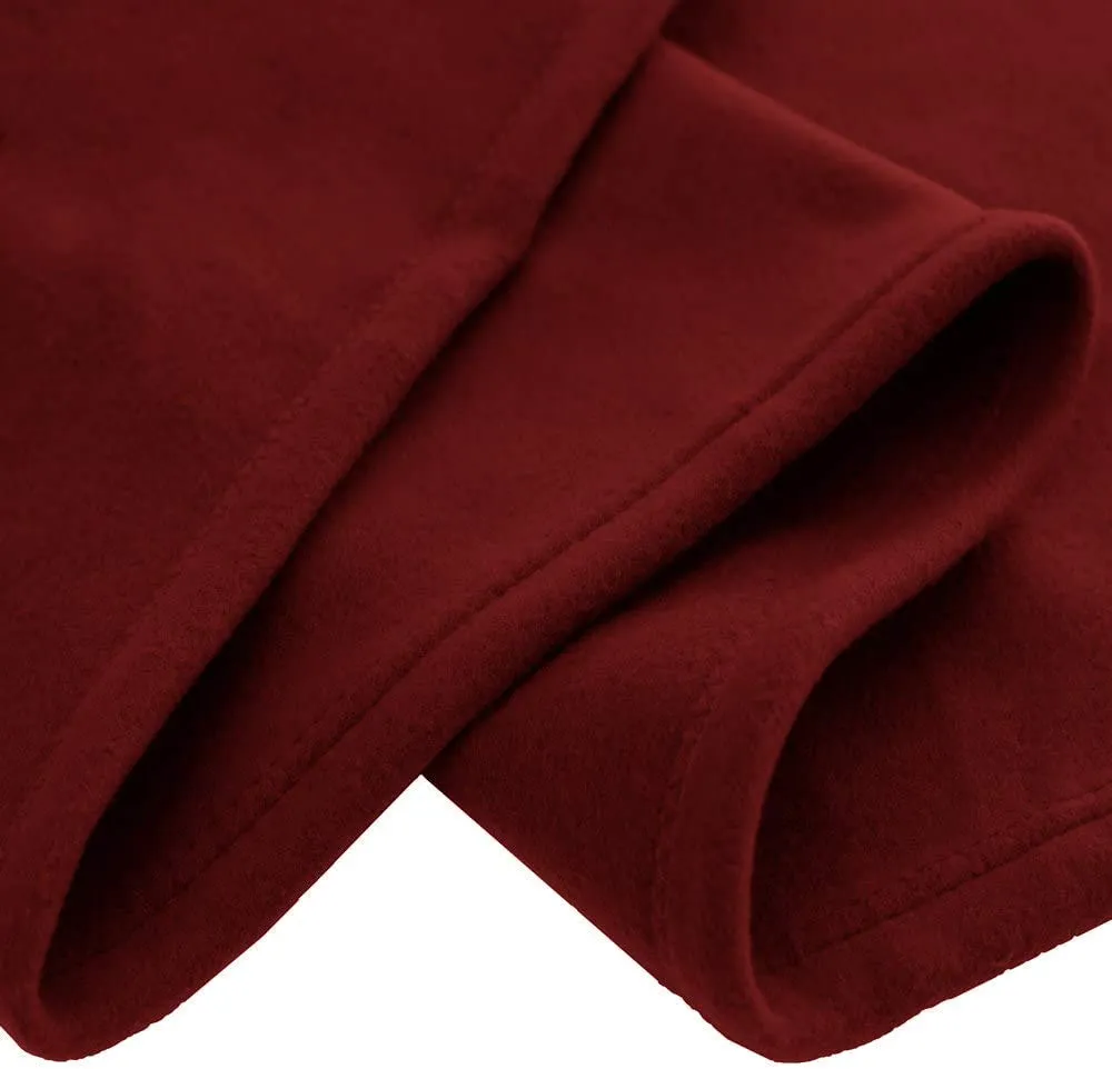 Dtex Glacial Microfiber All Season Polar Soft Warm Fleece Blanket for Home (Double Bed 90x90 Inches Set of 2 Maroon)