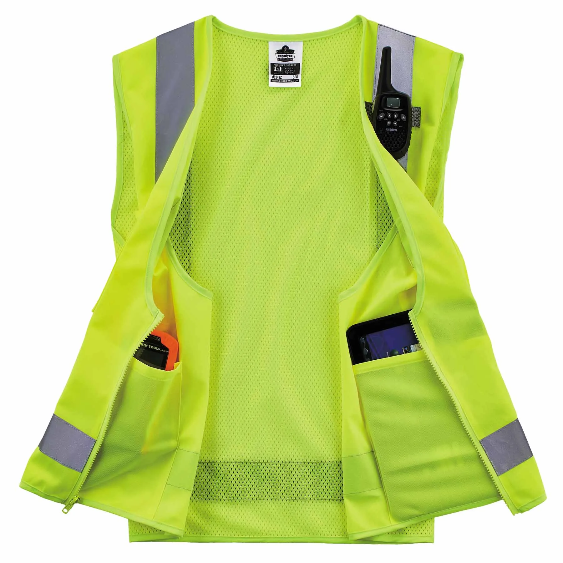 Ergodyne 24506 8249Z-S 2XL Lime Class 2 Economy Surveyors Vest - Single Size