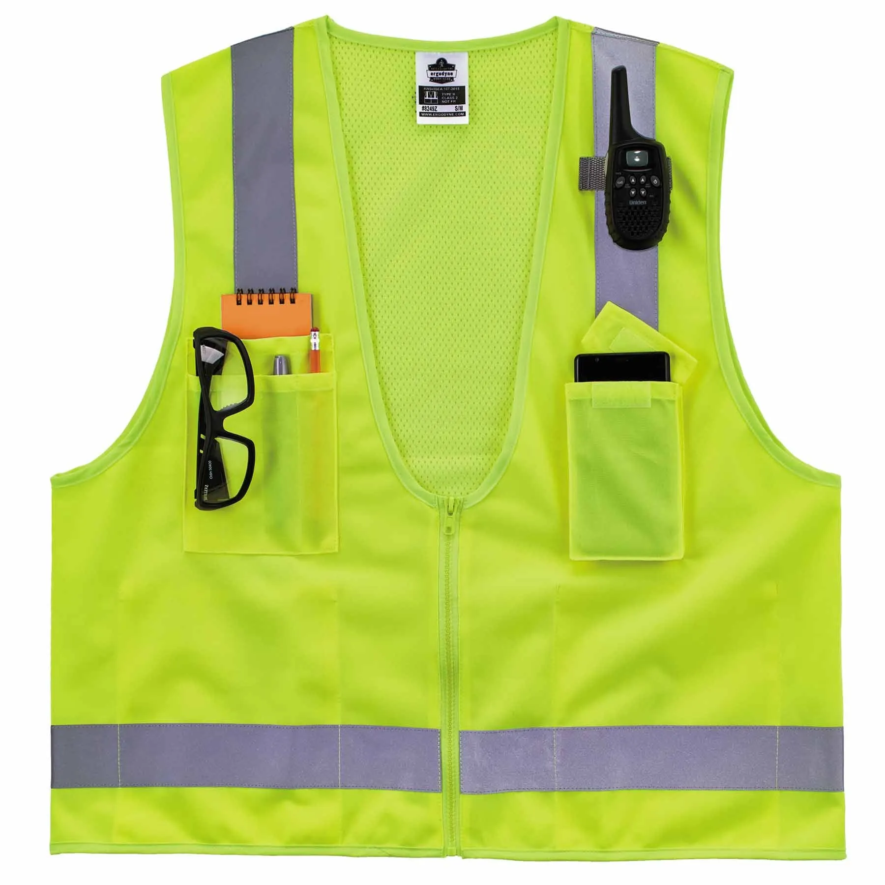 Ergodyne 24506 8249Z-S 2XL Lime Class 2 Economy Surveyors Vest - Single Size