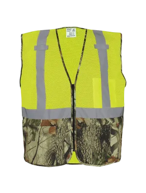 FrogWear® HV High-Visibility Yellow/Green Safety Vest with Camouflage Bottom - GLO-020