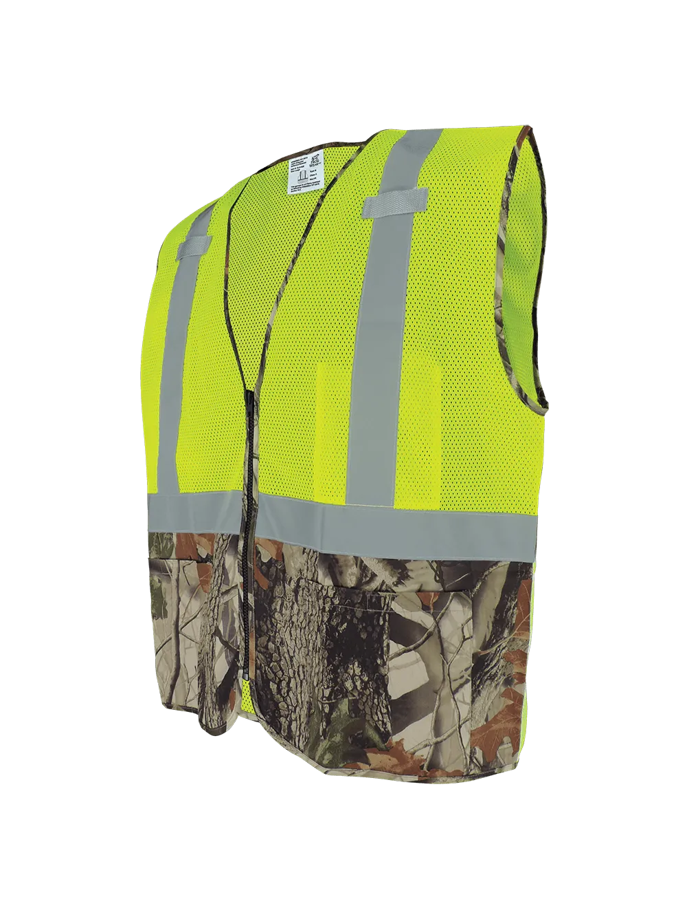 FrogWear® HV High-Visibility Yellow/Green Safety Vest with Camouflage Bottom - GLO-020