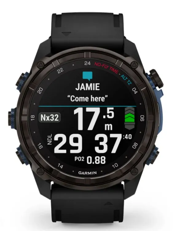 Garmin Descent Mk3i - 51mm Carbon DLC Titanium with Silicone Band