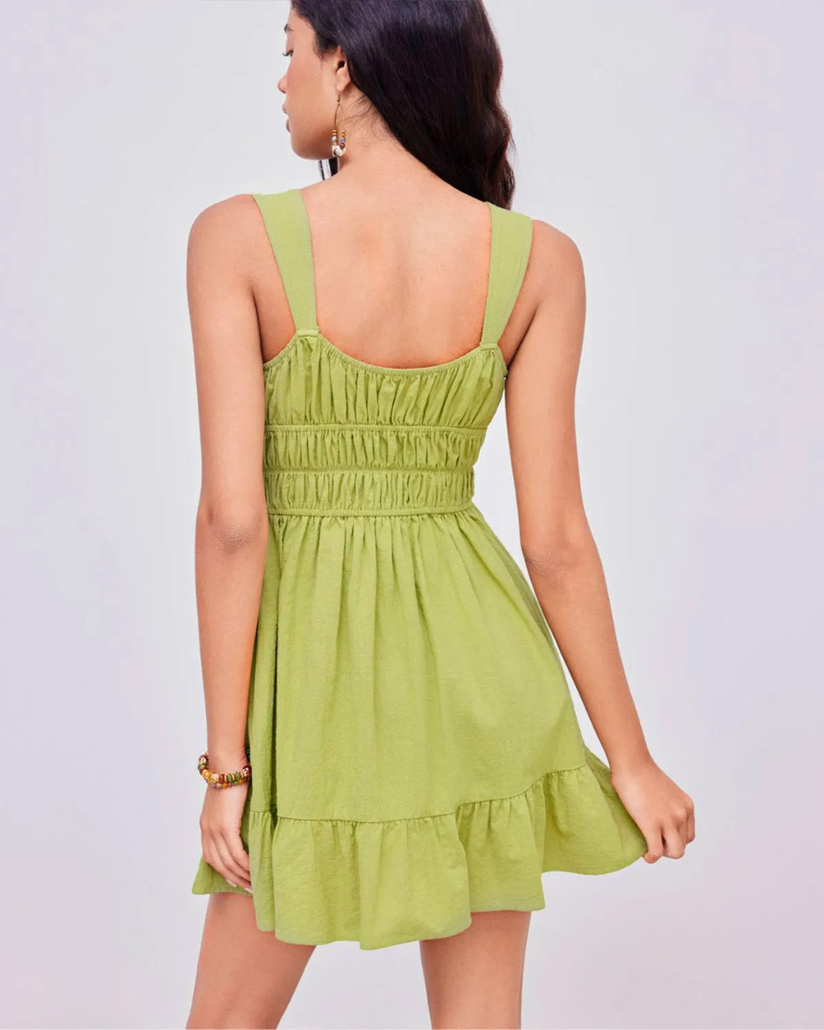 GREEN FIT & FLARE DRESS