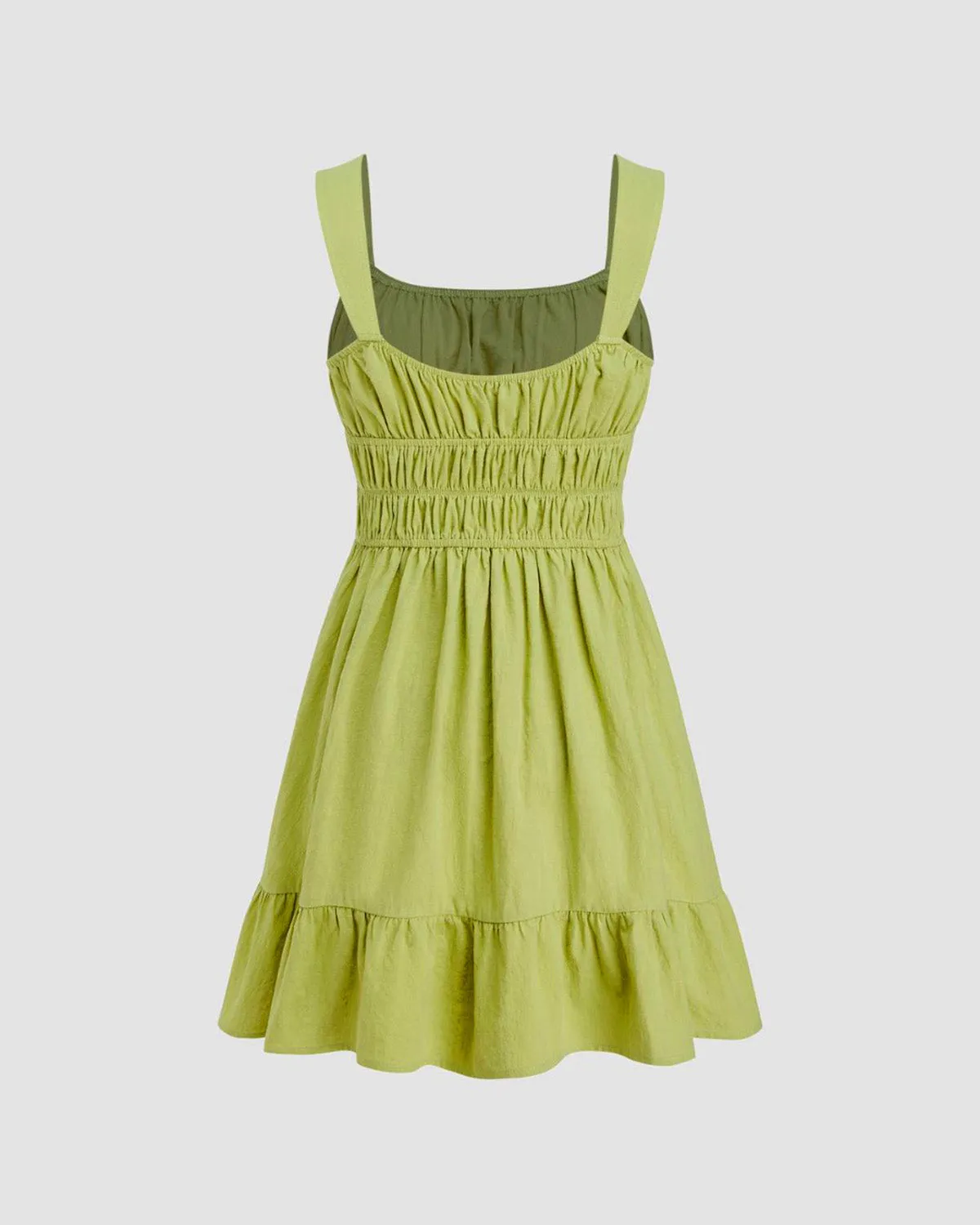 GREEN FIT & FLARE DRESS