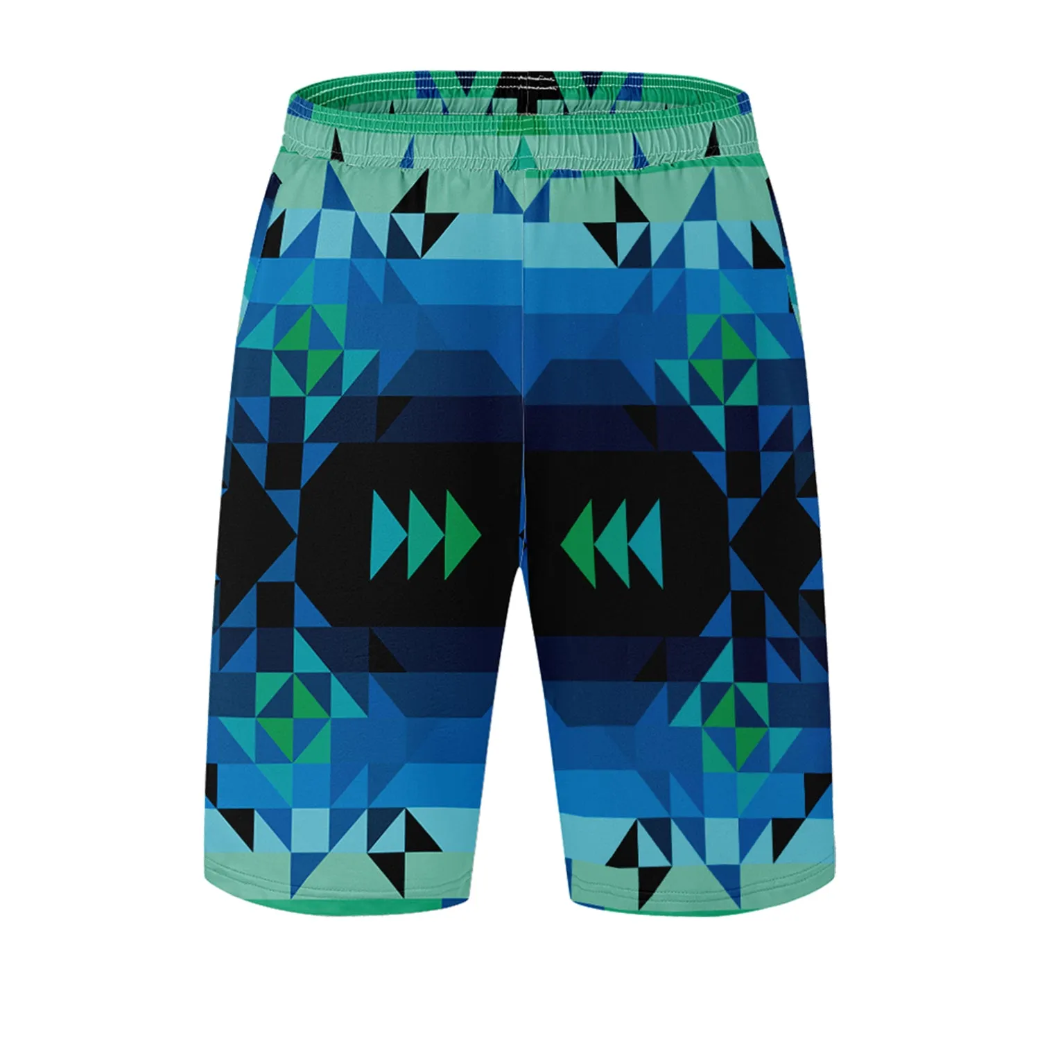 Green Star Athletic Shorts with Pockets