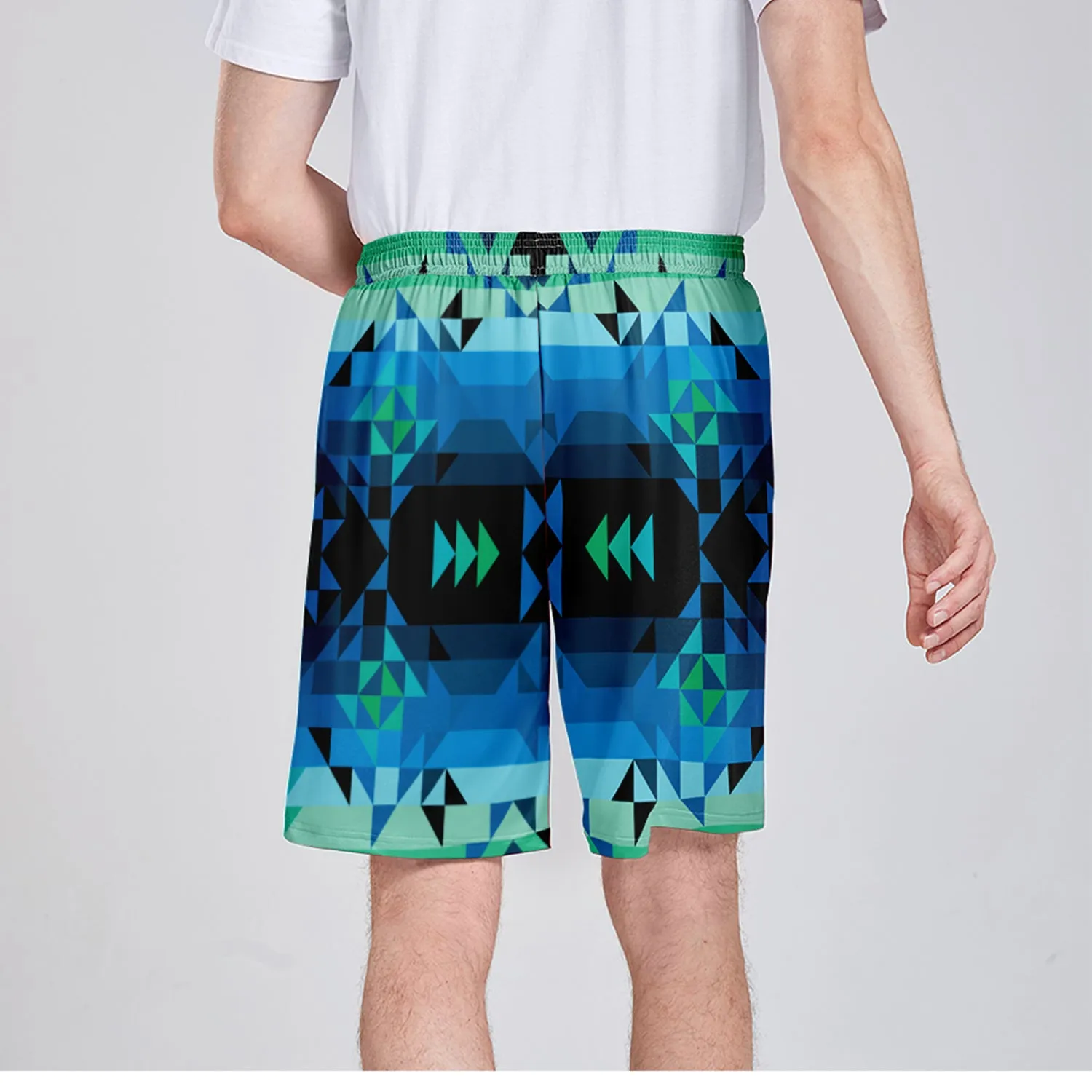 Green Star Athletic Shorts with Pockets