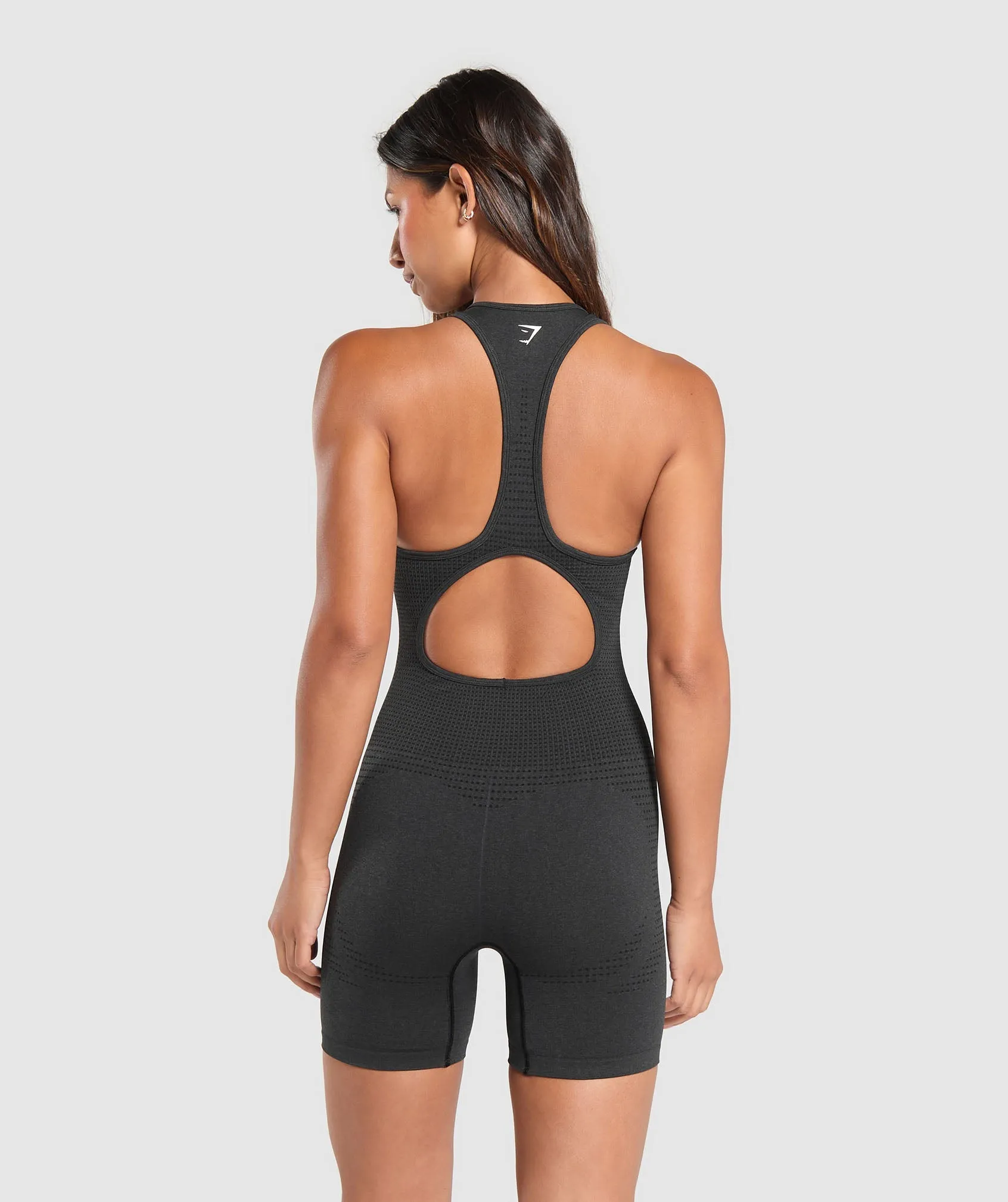 Gymshark Vital Seamless Short Bodysuit - Black Marl