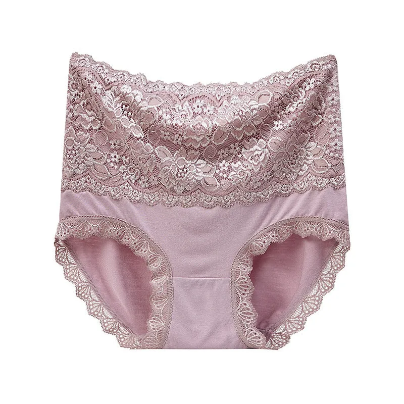 High Waisted Abdomen And Hips Sexy Lace Underwear Women Briefs