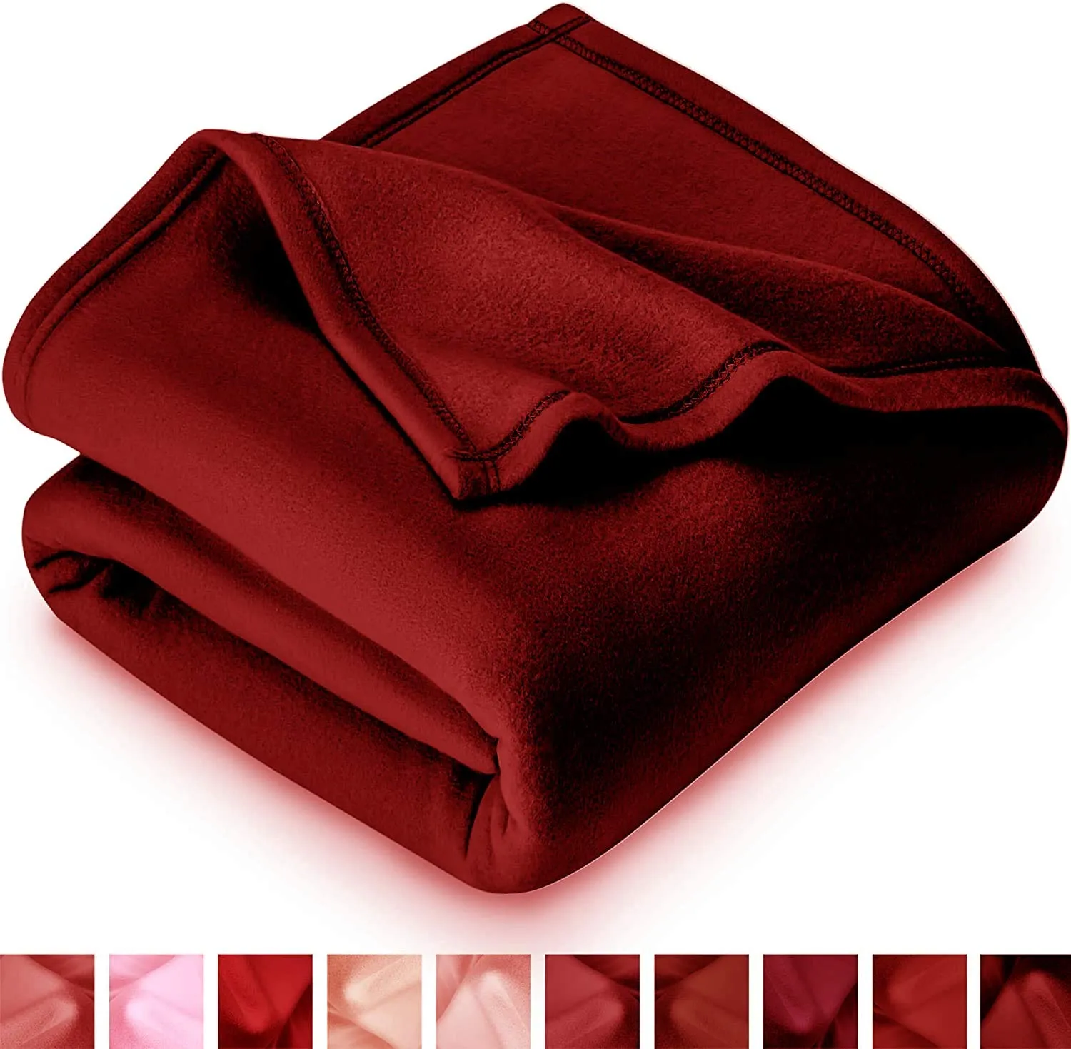 IVAZA New Glacial Microfiber All Season Polar Soft Warm Fleece Blanket for Home (Double Bed 90x90 Inches Set of 1 Maroon)