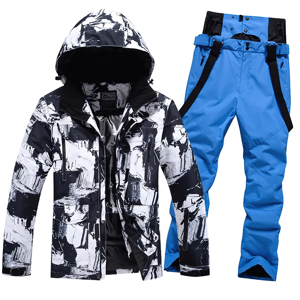 Male Warm Ski Hooded Jacket and Pants Set - SF2068