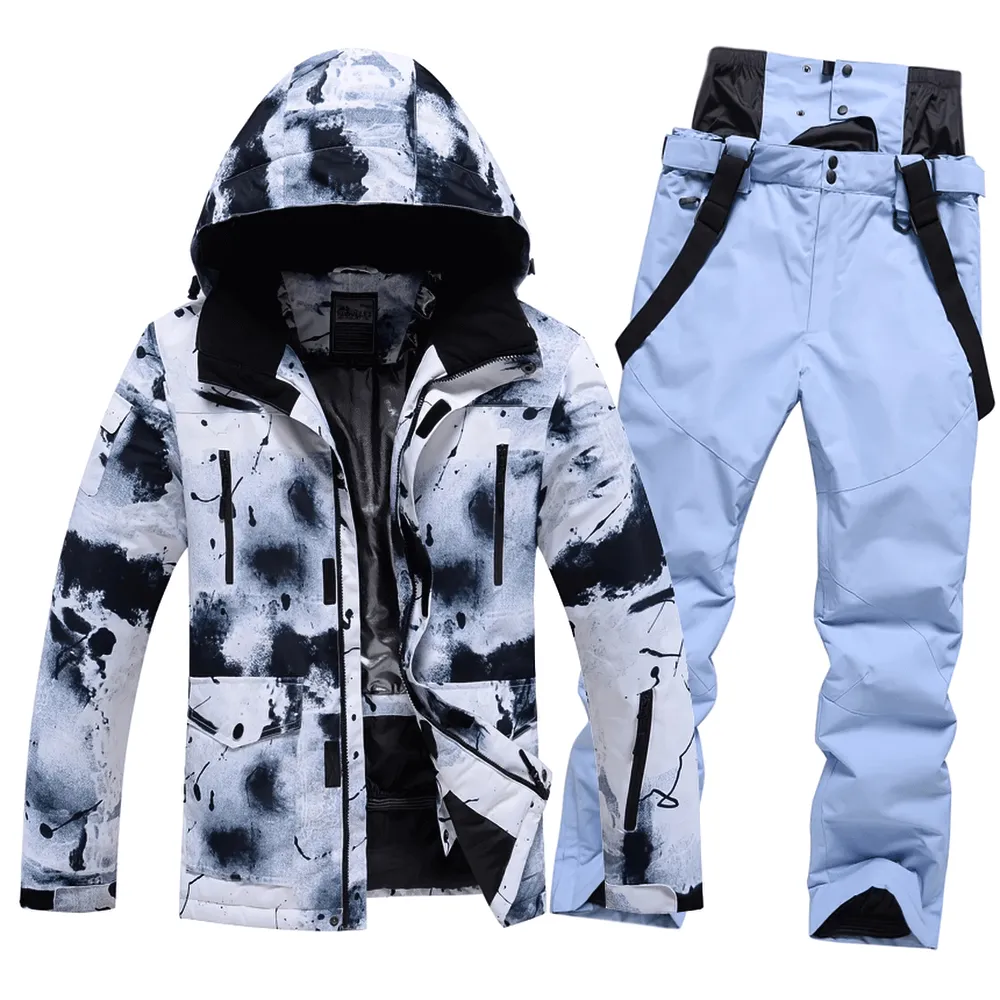 Male Warm Ski Hooded Jacket and Pants Set - SF2068