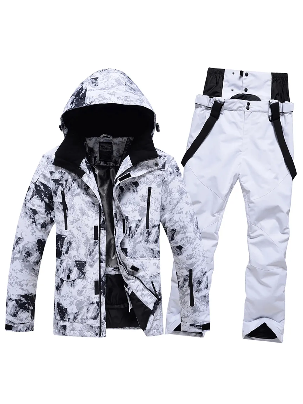 Male Warm Ski Hooded Jacket and Pants Set - SF2068