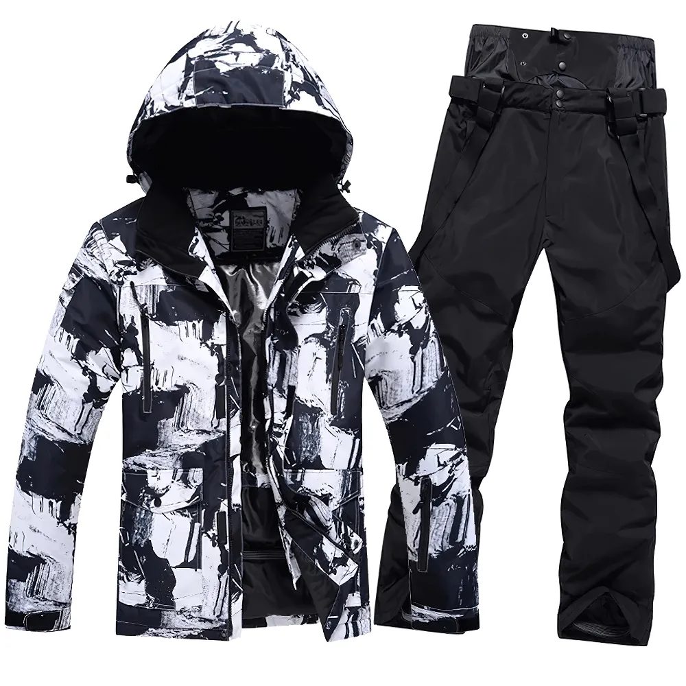 Male Warm Ski Hooded Jacket and Pants Set - SF2068