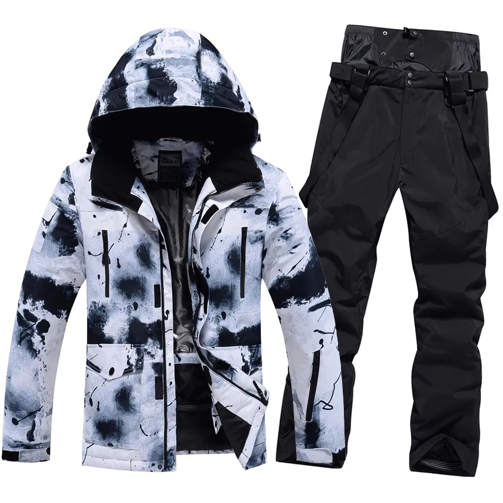 Male Warm Ski Hooded Jacket and Pants Set - SF2068