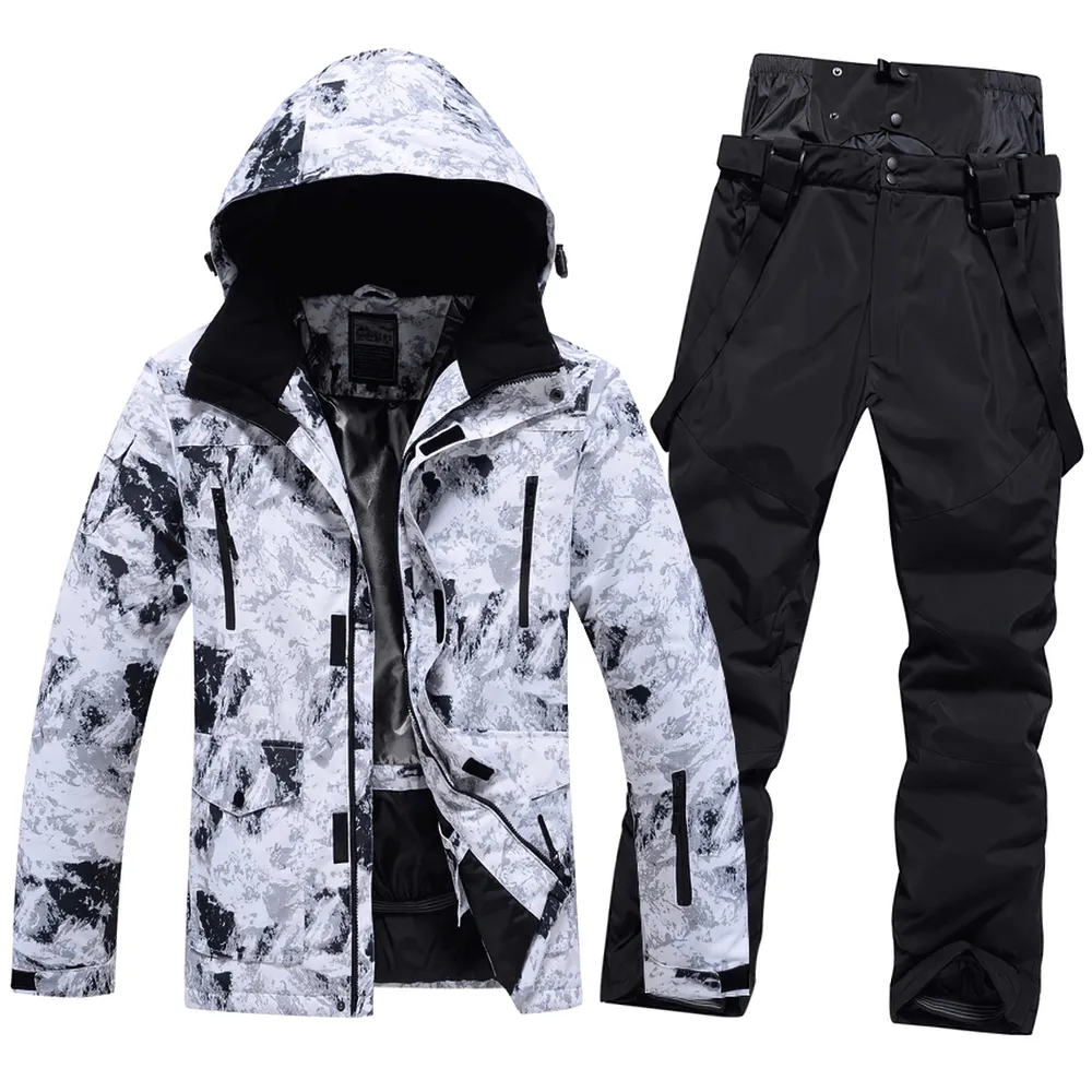 Male Warm Ski Hooded Jacket and Pants Set - SF2068