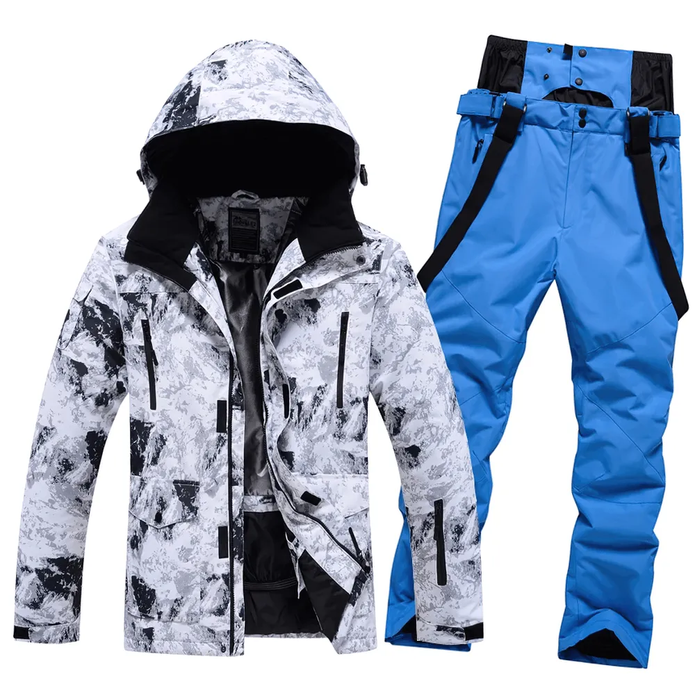 Male Warm Ski Hooded Jacket and Pants Set - SF2068