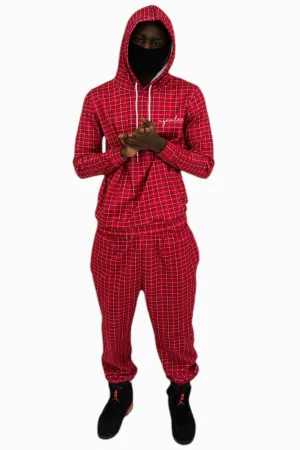 Men’s Casual Pink Stripe Tracksuit Set – Comfortable & Trendy Two-Piece Outfit for Everyday Style