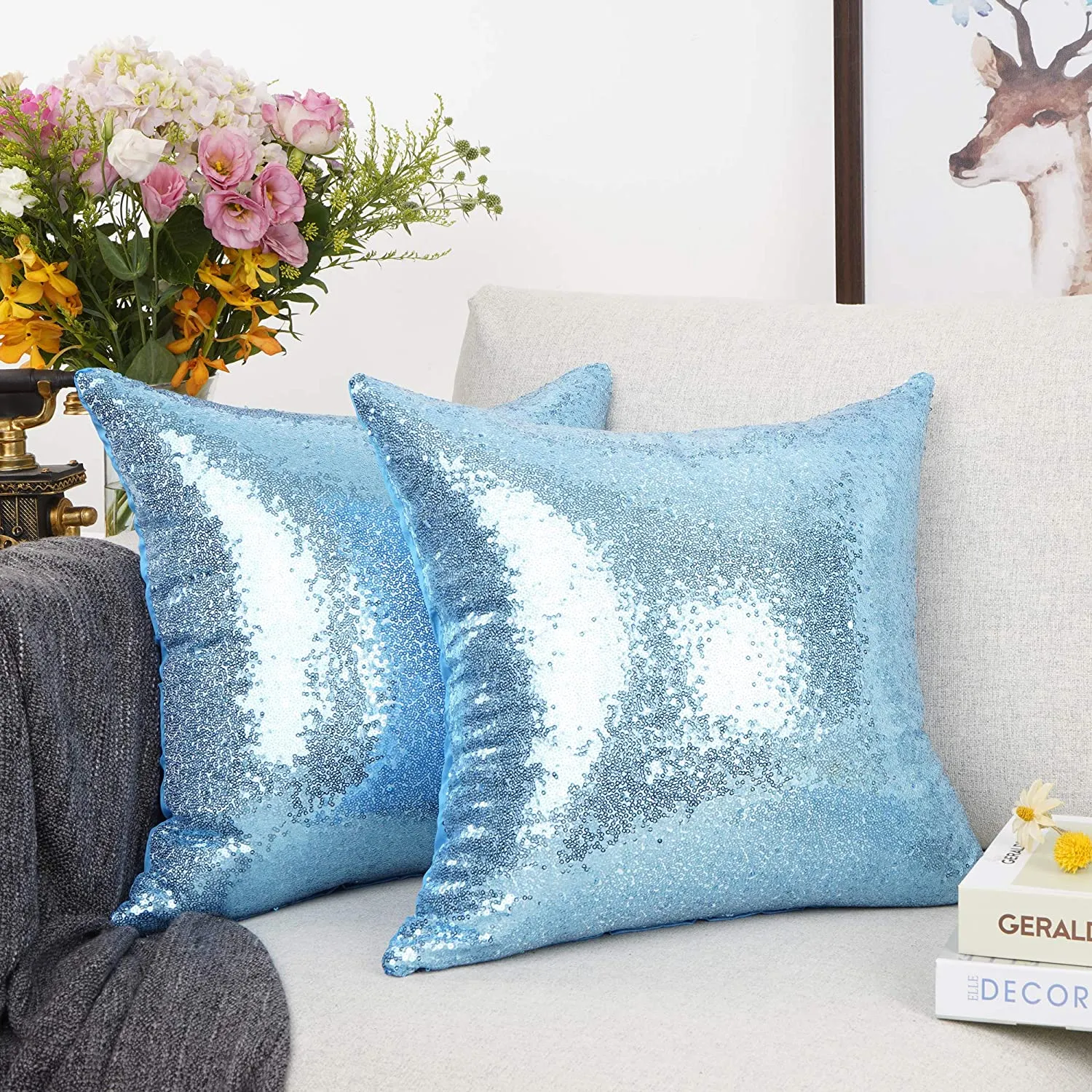 Metallic Blue Pillows