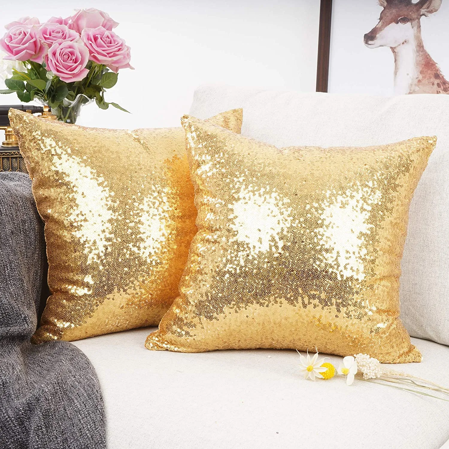 Metallic Gold Pillows