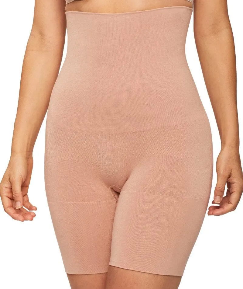 Nancy Ganz Bamboo Essentials High Waisted Thigh Shaper Short - Mahogany