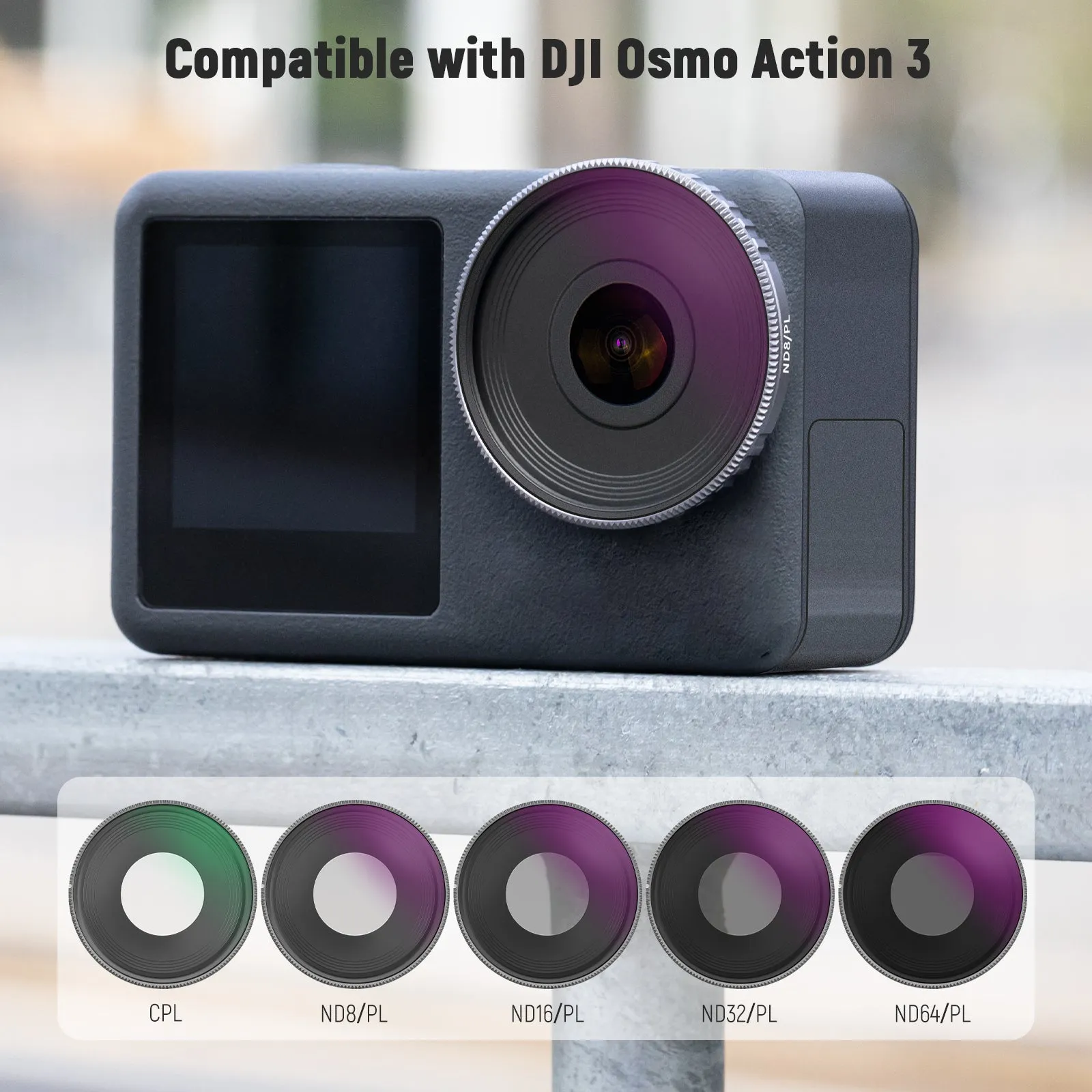 NEEWER ND/CPL Filter Set Compatible with DJI Osmo Action 3