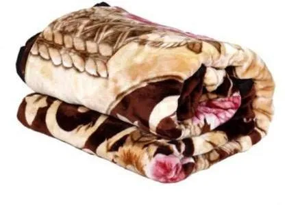 OMAJA HOME Microfiber Floral Double Mink Blanket (Multicolor, lightweight, Pack of 1)