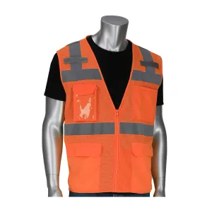 PIP 302-0750-OR/2X ANSI Type R Class 2 Five Pocket Surveyors Vest