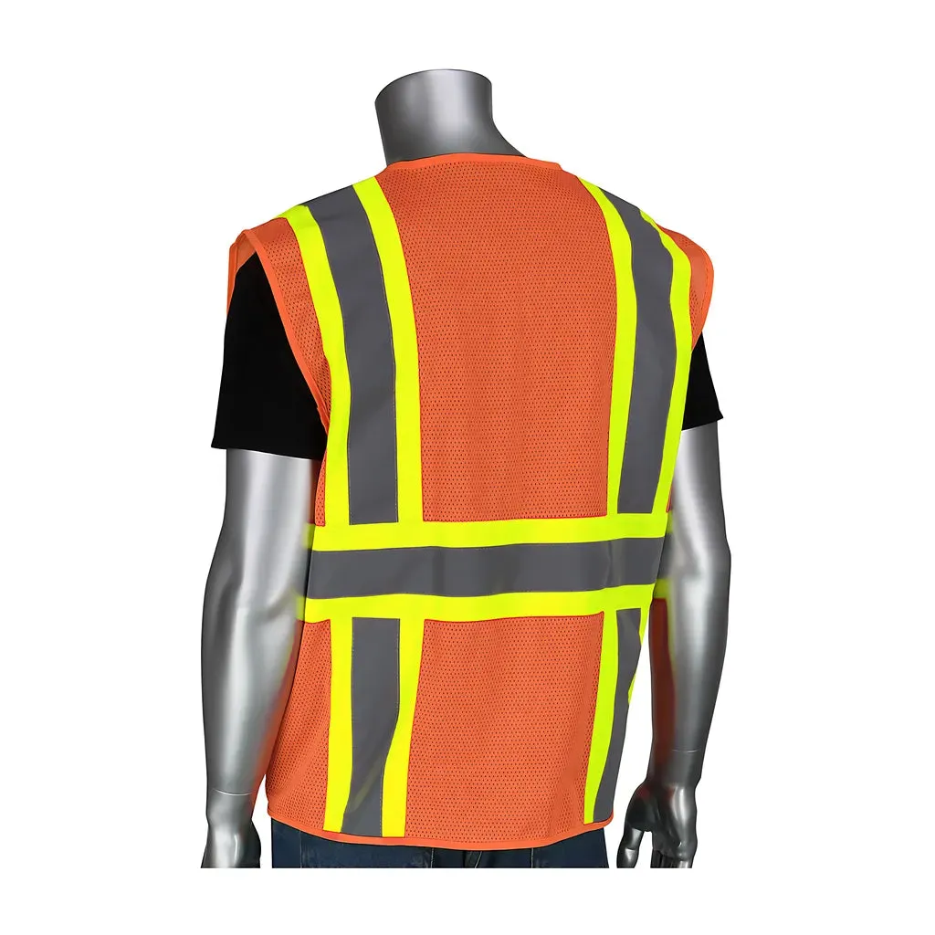 PIP 302-MVZPOR-XL ANSI Type R Class 2 Two-Tone Six Pocket Mesh Vest