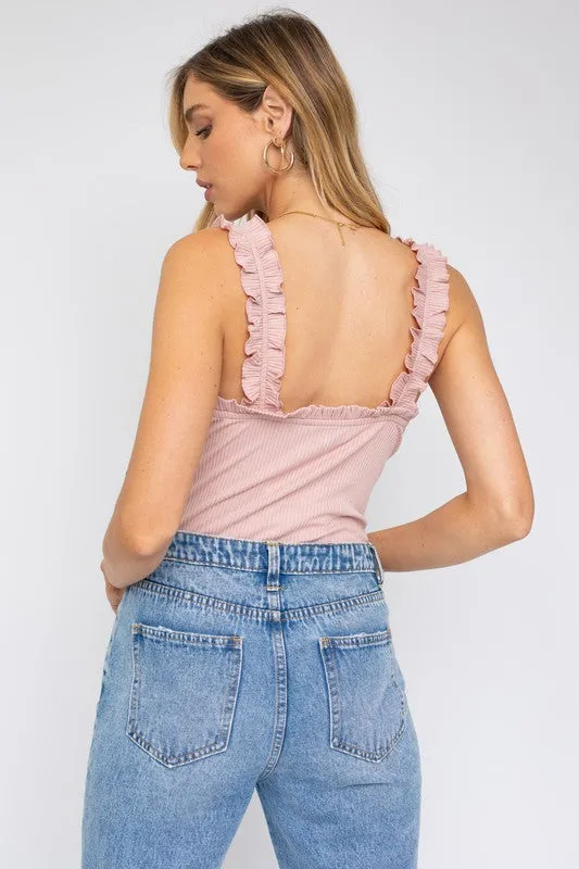 Ruffle Romance Neckline Bodysuit