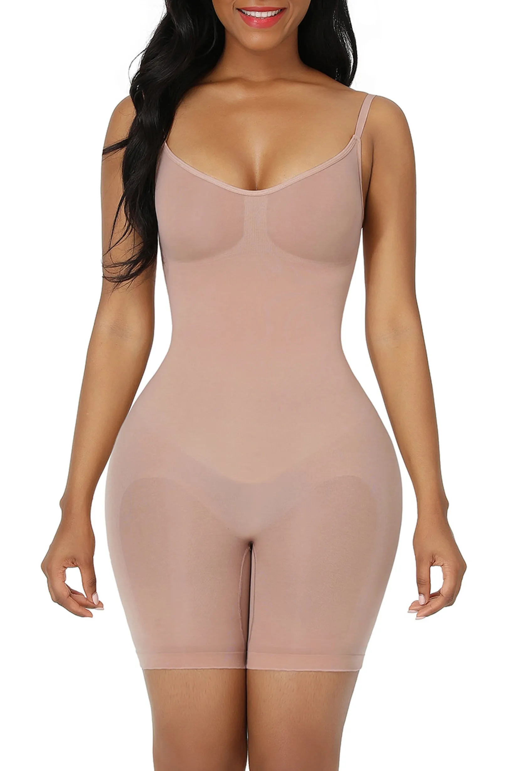 Seamless Mid Thigh Shaper Bodysuit