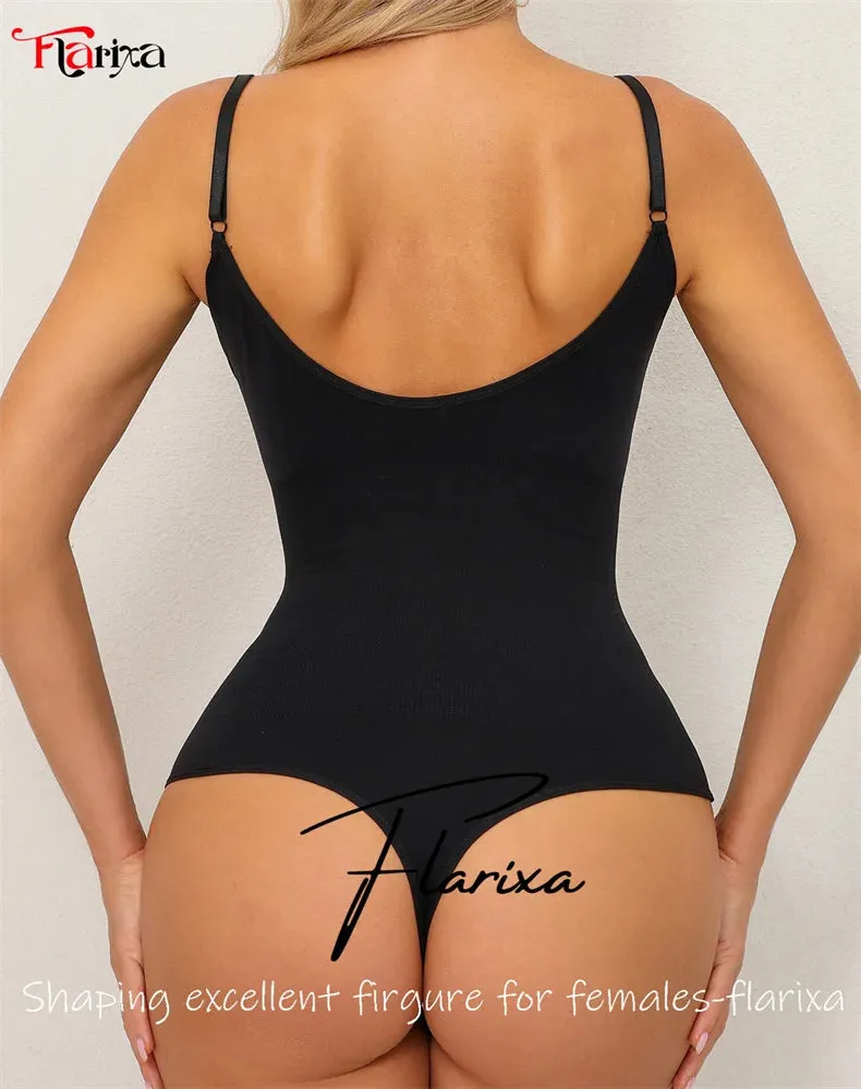 Seamless Shapewear Bodysuit for Women Faja Thong Soft Body Shaping Sculpting Breast Slimming