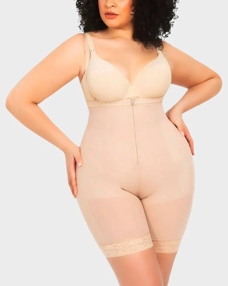 SheCurve® Open Bust Firm Tummy Compression Bodysuit Shaper With Butt Lifter