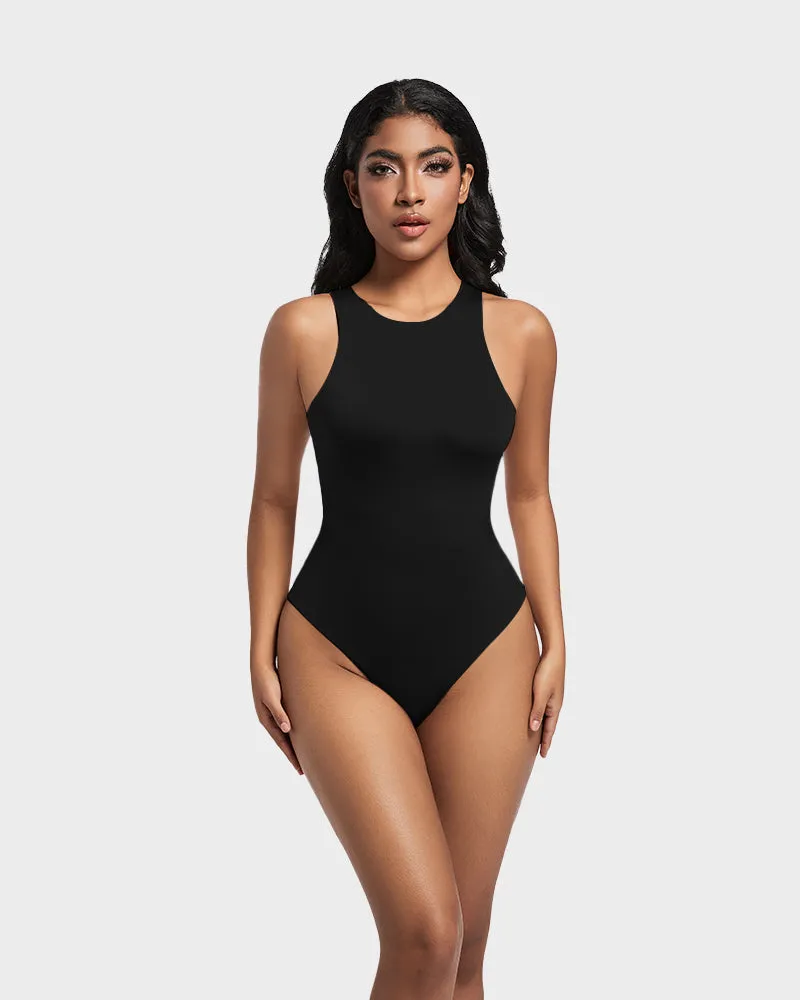 SheCurve®Seamless Sculpt Sleeveless Halter Neck Thong Bodysuit