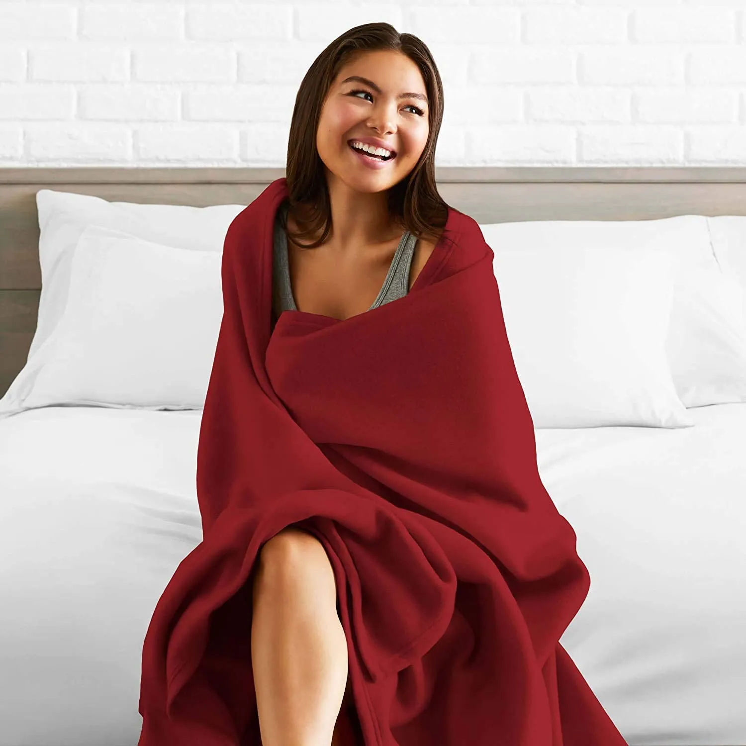 UrbanArts All Season Multipurpose Polar Fleece Single Bed Light Weight Blanket, Maroon (Set of 1, 90 x 60 inches)(Skin Friendly) - Prime Collections | Blanket for Winters, Mild Winter, Heavy Winters