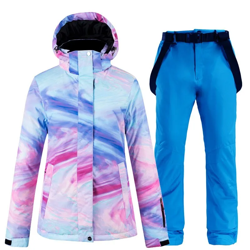 Warm Colourful Waterproof & Windproof Ski Suit for Women Skiing and Snowboarding Jacket or Pants Set